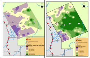 Spatial repopulation of duikers (2008-2013)