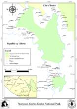 Map of Grebo-Krahn National Park
