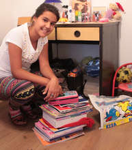 Natalija with new textbooks