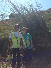 Meera and Raquel on a break during tree care