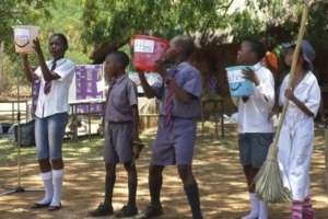 Youth in Zimbabwe doing environmental theatre