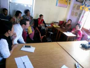 Trent speaking to parents and teachers