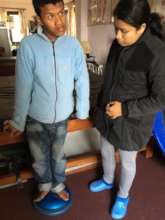 Mahesh doing balance exercise