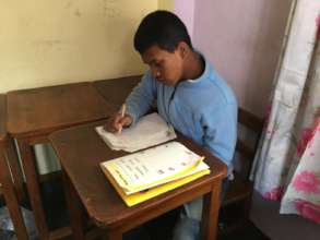 studying in classroom