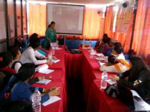 Participants attending training