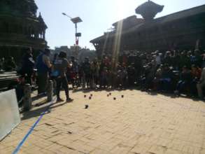 children playing boccia