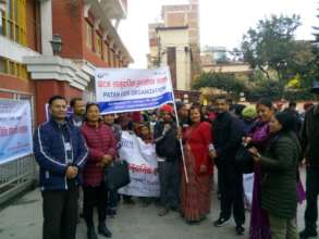 CBR team with banner at the ralley