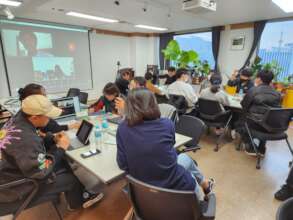 Students having a discussion