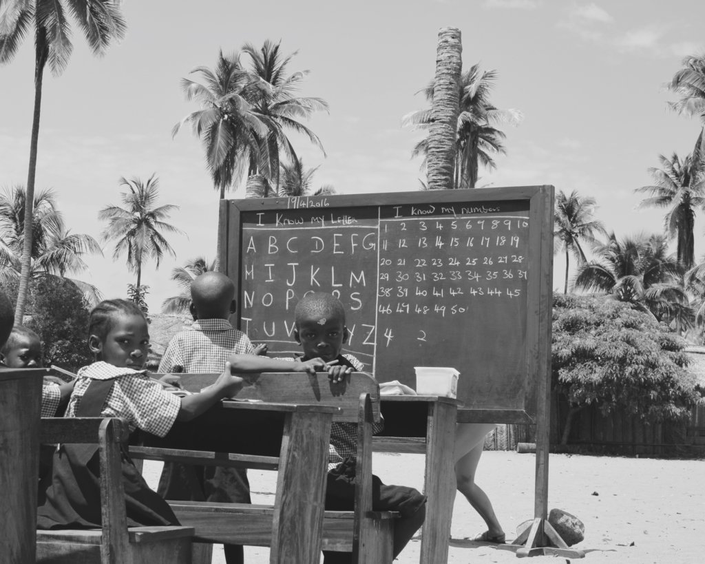 The Students of Ishahayi Beach Learning Outside