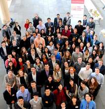 A portion of the 100 student delegates!
