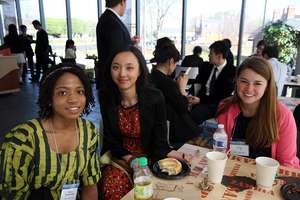 Delegates Simdi, Xiaoqian, and Emily from CLS 2013