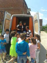 Children gather to choose their books