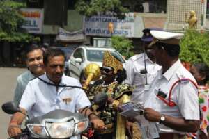 Obey traffic rules: In disguise as Lord Yama