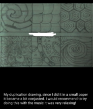 Grade 7 child engaged in mindful drawing activity