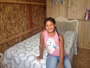 Little Jelipse with her new bed