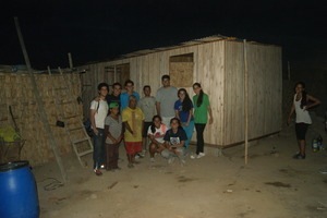 One of the families and its team of volunteers.
