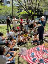 Children sharing food and joy.