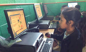 Girl at computer
