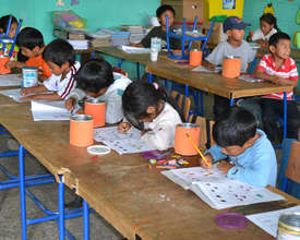 Kids doing classwork