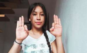 Angie,a student, doing an exercise