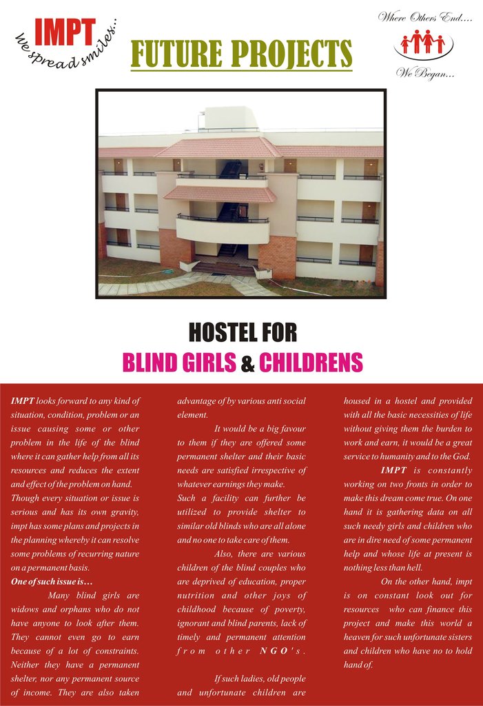 HOSTEL & SCHOOL FOR BLIND GIRLS & CHILDRENS