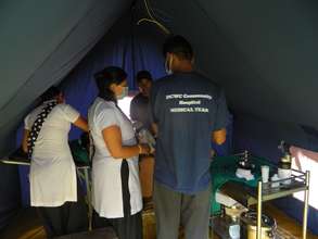 Lukky being treated for extensive burns