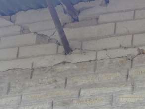 Damage to the second floor of the hospital