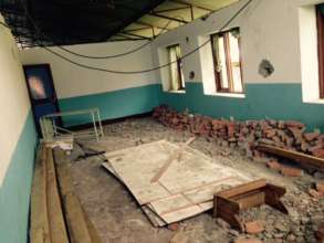 Second floor of hosp. being fortified and rebuilt