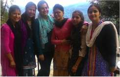 Asmita Joshi, a volunteer, with ABS teachers