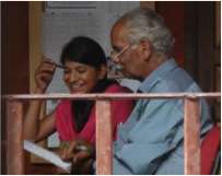 Kamla being mentored by Mohan Masterji