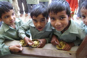 Kids enjoying the nutritional supplement snack