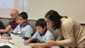 Students learn how to code.