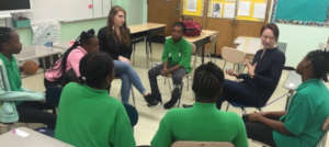 Students Hold Group Discussion in "Girls who Code"