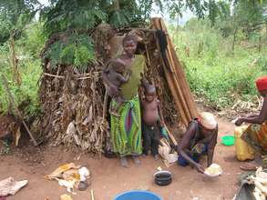 A widow with her 2 children
