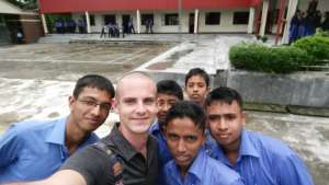 Chris with some of the TCA high school students