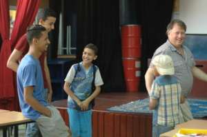 Eric with students at the Sidi Moumen Center