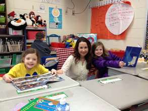 Andi Webb with students at Alderman Road
