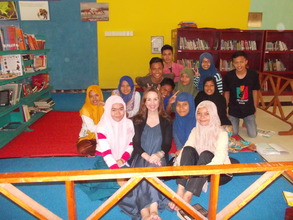 Ms. Webb with students in Aceh