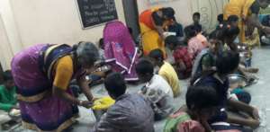 Special lunch to poor children orphanage in india
