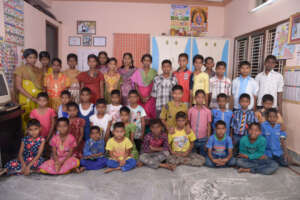 orphan children receiving shelter and care