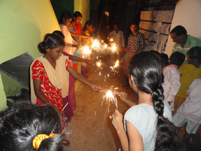 orphan girlchildren at diwali festival celebration