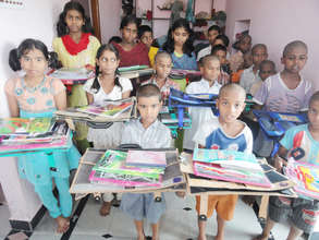 orphan children showing happiness