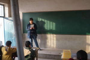 Ms. Feng teaching a class