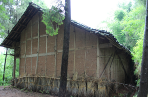 The hut where Deng's family lives