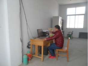 a teacher using the new printer