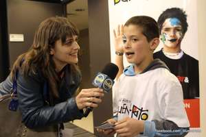 Bruno, 12, being interviewed by Channel 12 News