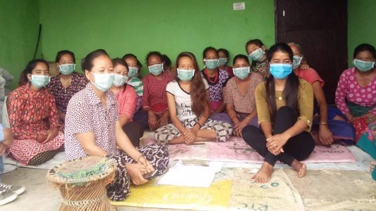Women's group started by Bipana (second right)