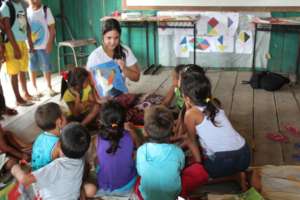 Storytelling at Taquara's community library