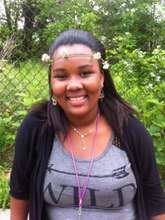 Josie modelling her clover necklace