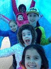 Human caterpillar walk in rain